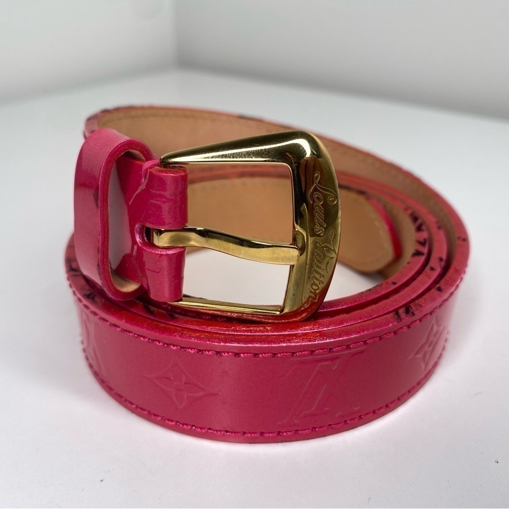Louis Vuitton Belt Pink Patent Leather Belt